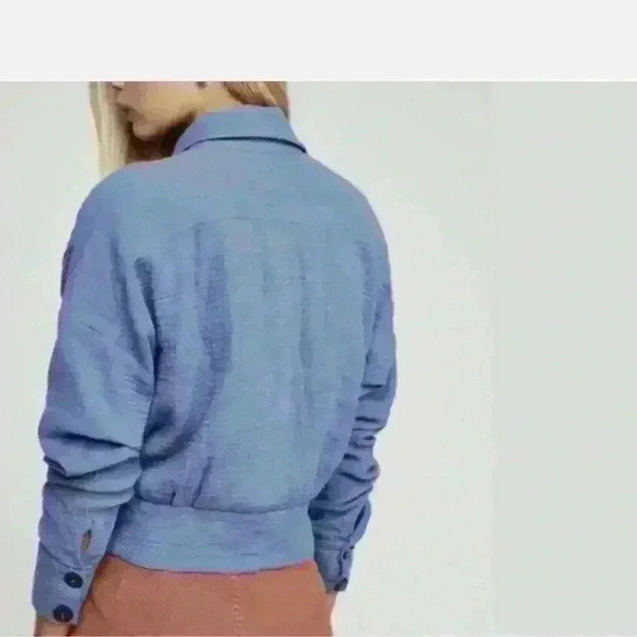 Free People Blue Sunseekers Tie Front Top - Picture 2 of 13